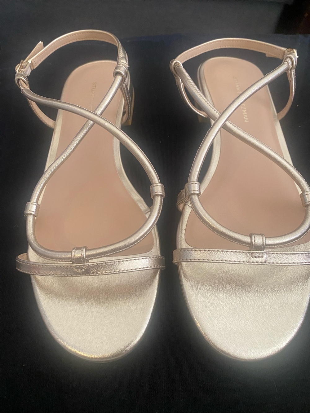 Strappy Metallic Gold Women's Sandals with Crisscross Straps